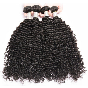 Volys Virgo Malaysian Virgin Remy Curly Hair 4 Bundles With Lace Frontal Closure For Cheap Sales-4 bundles