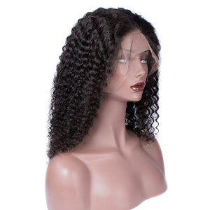 Malaysian Virgin Curly Hair Lace Front Wigs Remy Human Hair Half Lace Wigs For Sale Online-right front