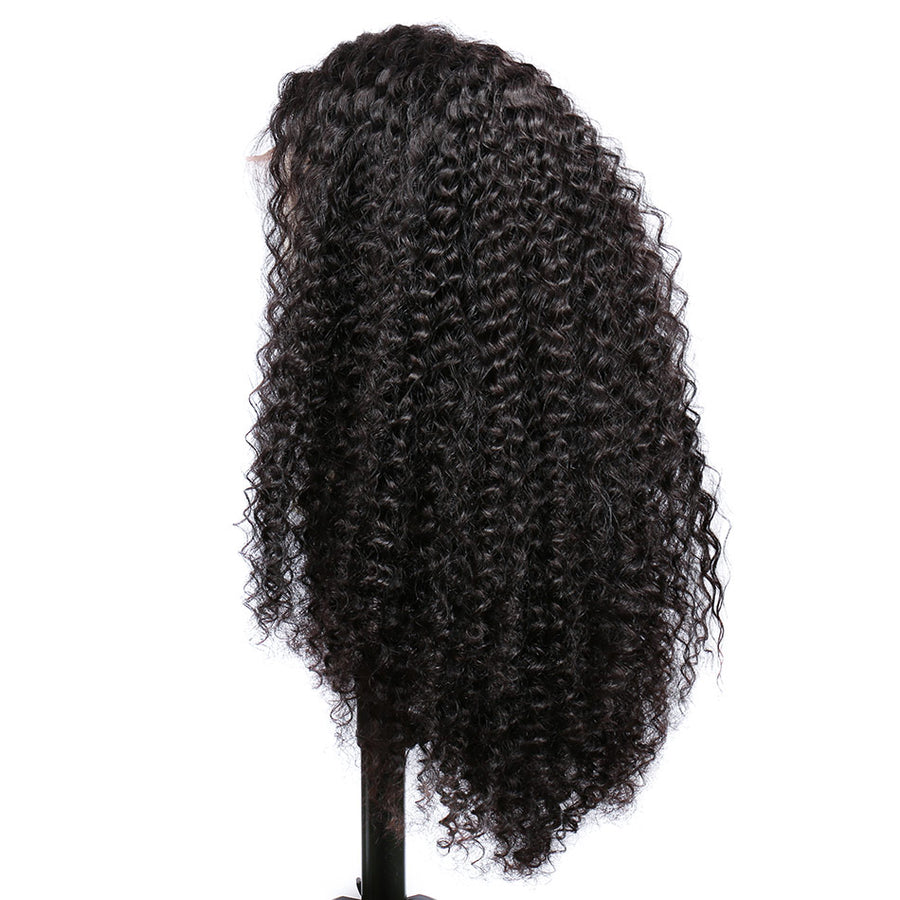 Malaysian Virgin Curly Hair Lace Front Wigs Remy Human Hair Half Lace Wigs For Sale Online back