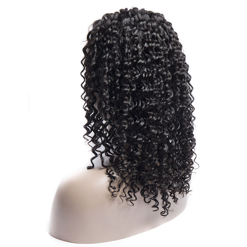 Virgo Hair 130 Density Volysvirgo Hair Short Malaysian Curly Lace Front Human Hair Wigs For Black Women-back