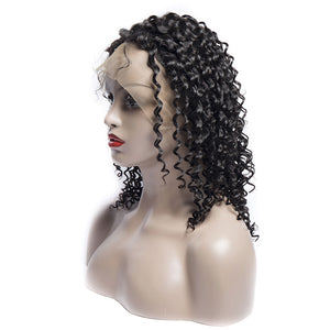Virgo Hair 130 Density Volysvirgo Hair Short Malaysian Curly Lace Front Human Hair Wigs For Black Women-left front