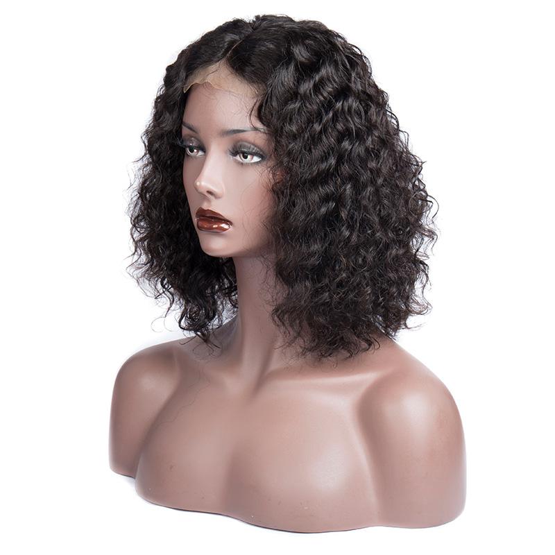 Virgo Hair Real Hair Wigs For Sale Malaysian Loose Wave Short Bob Remy Human Hair 4x4 Lace Closure Wigs left front