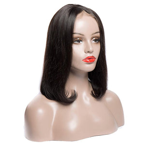 Virgo hair  Lace Front Human Hair Wigs Pre Plucked Straight Full End Malaysian Remy Hair Short Bob Wigs right front