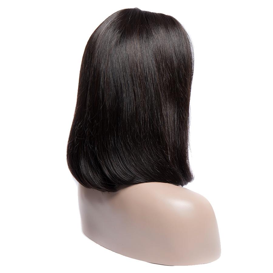 Virgo hair  Lace Front Human Hair Wigs Pre Plucked Straight Full End Malaysian Remy Hair Short Bob Wigs back