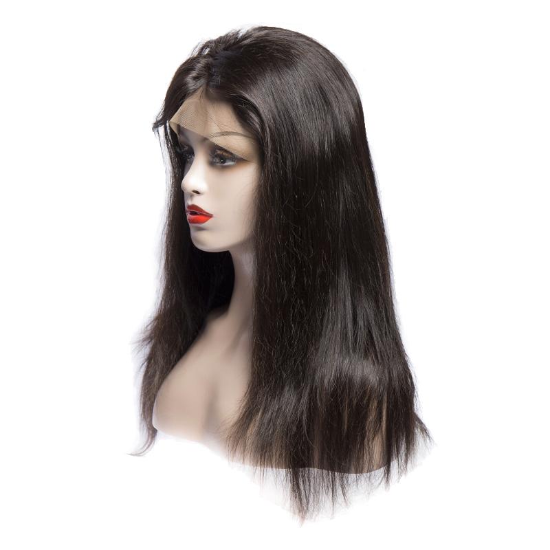 Virgo Hair 180 Density Malaysian Straight 360 Lace Frontal Wigs Virgin Remy Human Hair Lace Front Wigs With Baby Hair for Sale-side front