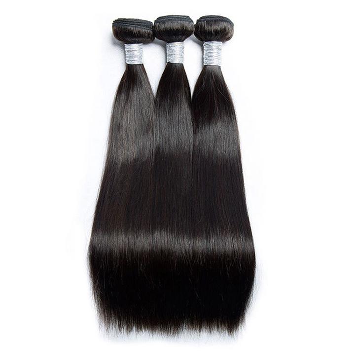 Volys Virgo High Quality Malaysian Straight Remy Human Hair 3 Bundles With Ear To Ear Lace Frontal Closure On Sale-3 bundles
