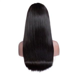 Virgo Hair 180 Density Malaysian Straight Virgin Human Hair Wigs For Women Glueless Full Lace Wigs With Baby Hair For Sale-back