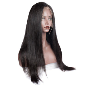 Virgo Hair 180 Density Malaysian Straight Virgin Human Hair Wigs For Women Glueless Full Lace Wigs With Baby Hair For Sale-right front