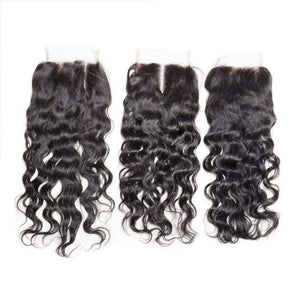 Volysvirgo Hair Water Wave Closure 4x4 Swiss Lace Closure With Baby Hair Wet And Wavy Human Hair-part design show