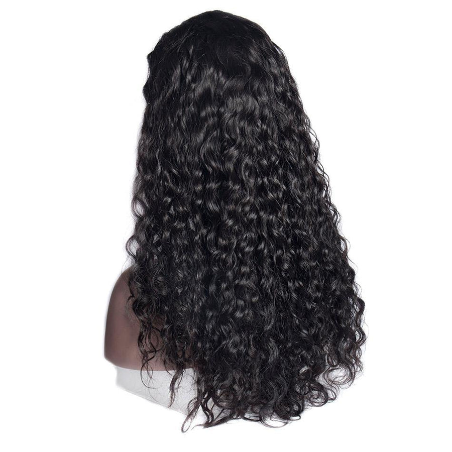 Virgo Hair 150 Density Malaysian Beach Waves 360 Lace Wigs With Baby Hair Water Wave Remy Human Hair Wigs For Women back