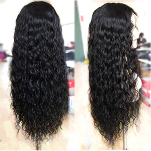 150 Density Malaysian Wet And Wavy Human Hair Wigs Water Wave Lace Front Wigs For Black Women-real image show