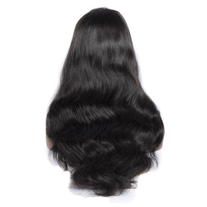 Virgo Hair 180 Density Peruvian Body Wave Hair Full Lace Wigs With Baby Hair Wavy Remy Human Hair Wigs For Black Women-back