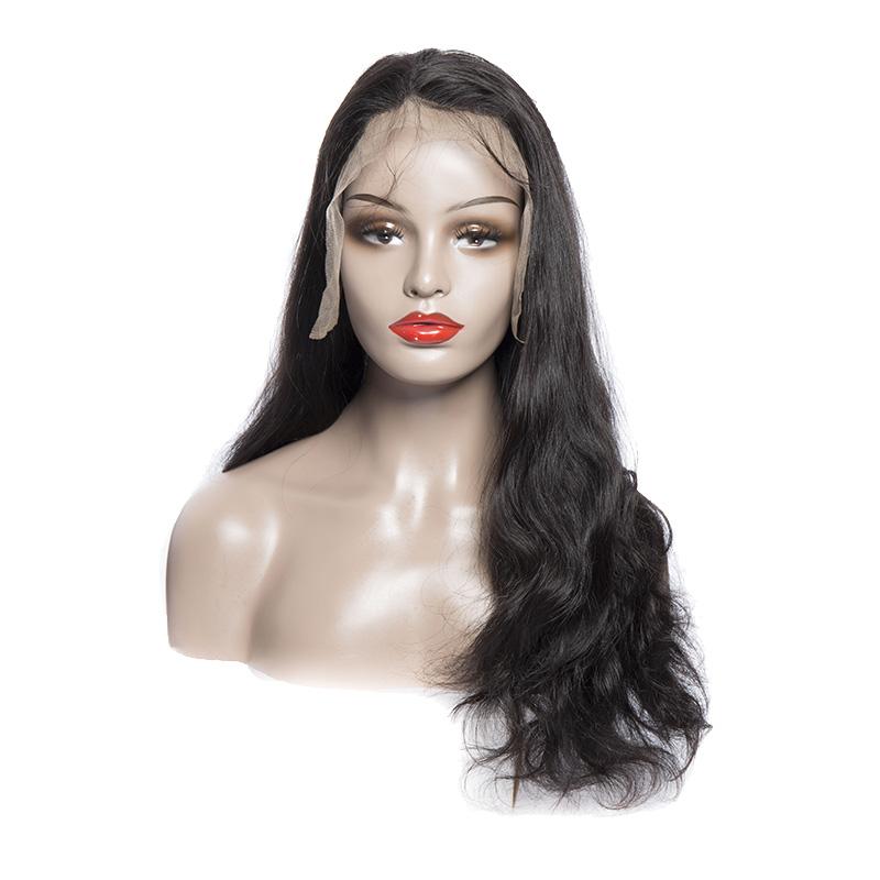 Virgo Hair 180 Density Peruvian Body Wave Hair Full Lace Wigs With Baby Hair Wavy Remy Human Hair Wigs For Black Women-front