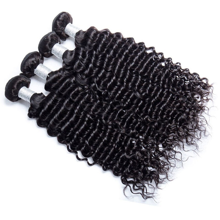 Volysvirgo Virgin Remy Peruvian Curly Hair 4 Bundles With Closure Natural Color-4 bundles curly hair