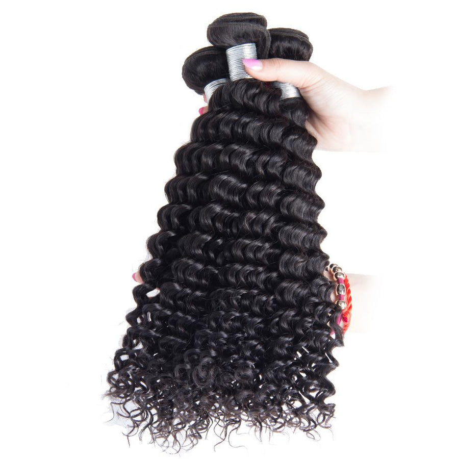 Volys Virgo Great Quality Vigin Remy Mink Peruvian Virgin Remy Curly Hair 4 Bundles With Lace Frontal Closure-bulk hair