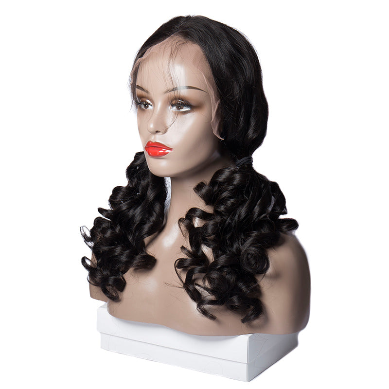 virgo hair 150 Density Real Peruvian Loose Wave Hair Wigs Remy Human Hair Lace Front Wigs For Black Women front hair style