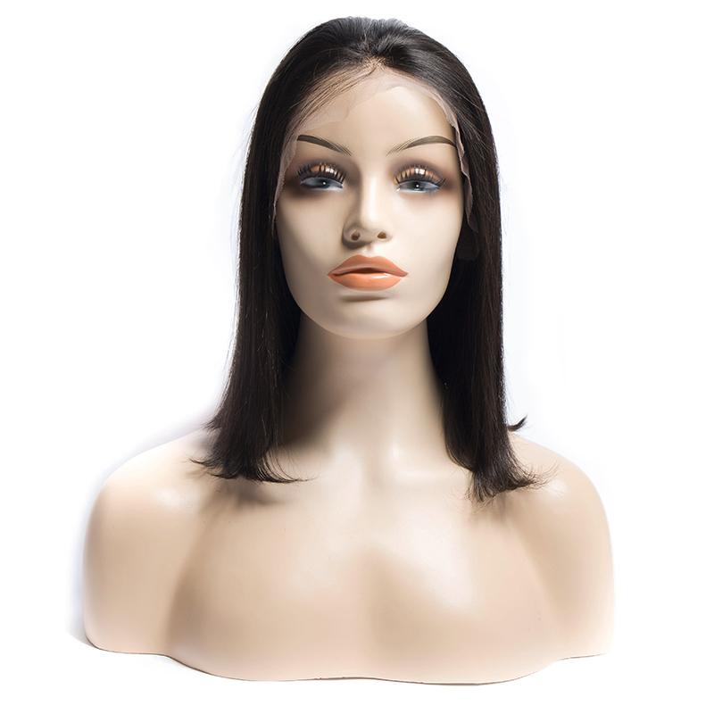 Virgo hair  Peruvian Remy Straight Short Bob Wig Glueless Lace Front Human Hair Wigs With Baby Hair-front