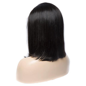 Virgo hair  Peruvian Remy Straight Short Bob Wig Glueless Lace Front Human Hair Wigs With Baby Hair-back