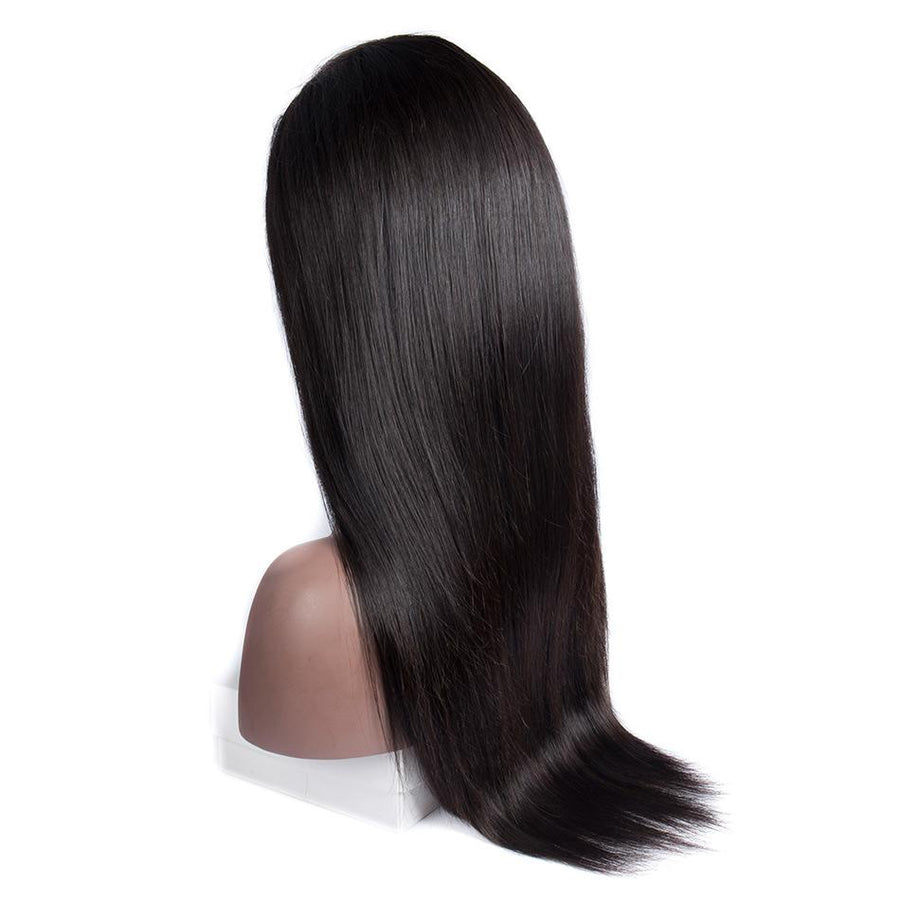 Virgo Hair 180 Density Glueless Full Lace Wigs With Baby Hair Peruvian Straight Virgin Human Hair Wigs For Black Women-back