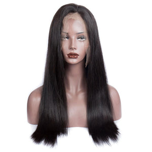 Virgo Hair 180 Density Glueless Full Lace Wigs With Baby Hair Peruvian Straight Virgin Human Hair Wigs For Black Women-front