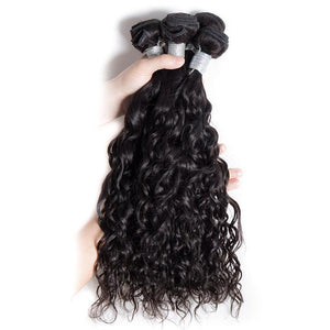 Volys Virgo Unprocessed Virgin Peruvian Water Wave Human Hair 3 Bundles With 4x4 Lace Closure- wet and wavy human hair