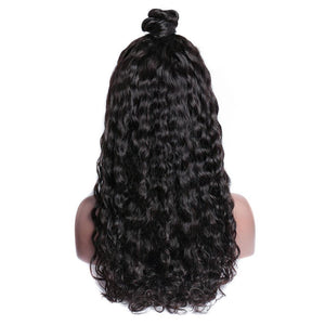 Virgo Hair 150 Density Wet And Wavy 360 Lace Frontal Wigs Peruvian Water Wave Remy Human Hair Wigs For Black Women back