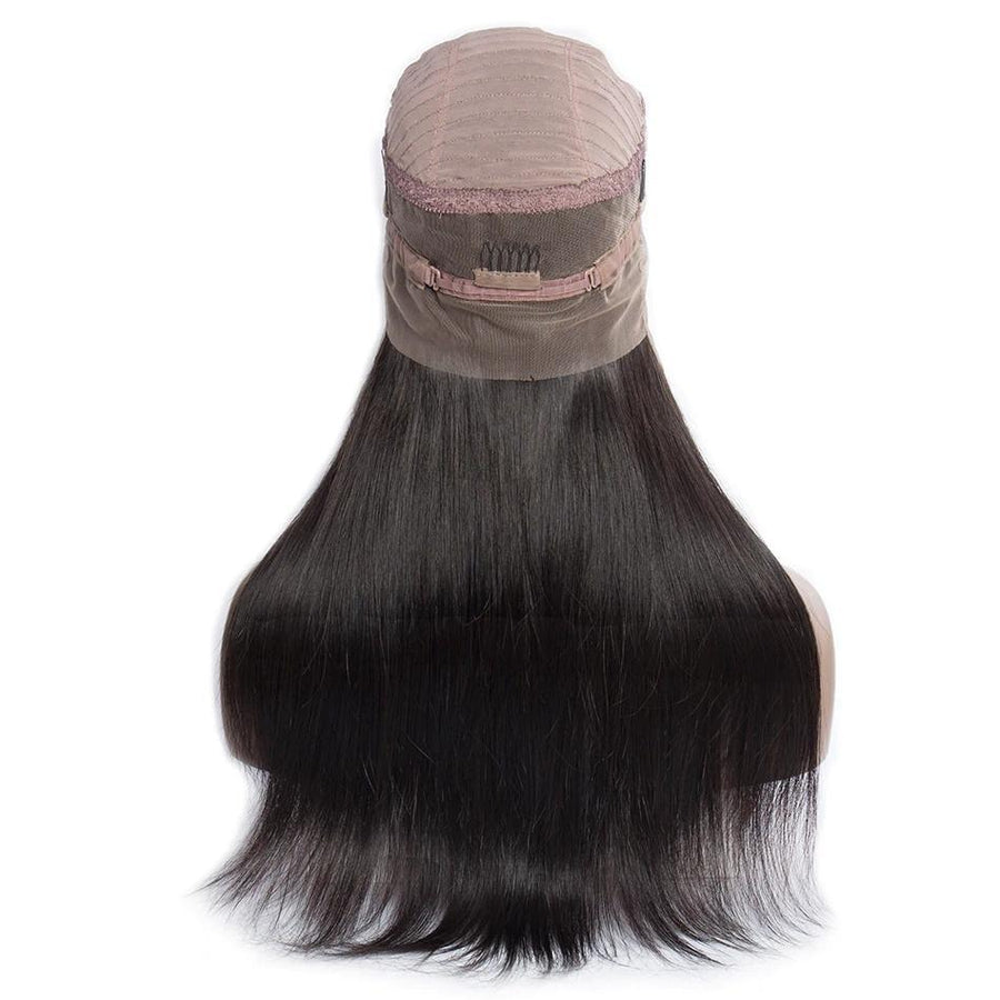 virgo hair 180 Density 360 Lace Frontal Wigs With Baby Hair Brazilian Straight Human Hair Wigs For Black Women-back-cap