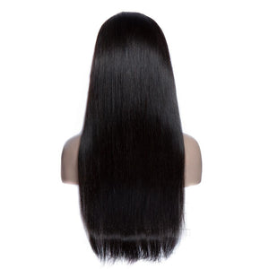 virgo hair 180 Density 360 Lace Frontal Wigs With Baby Hair Brazilian Straight Human Hair Wigs For Black Women-back