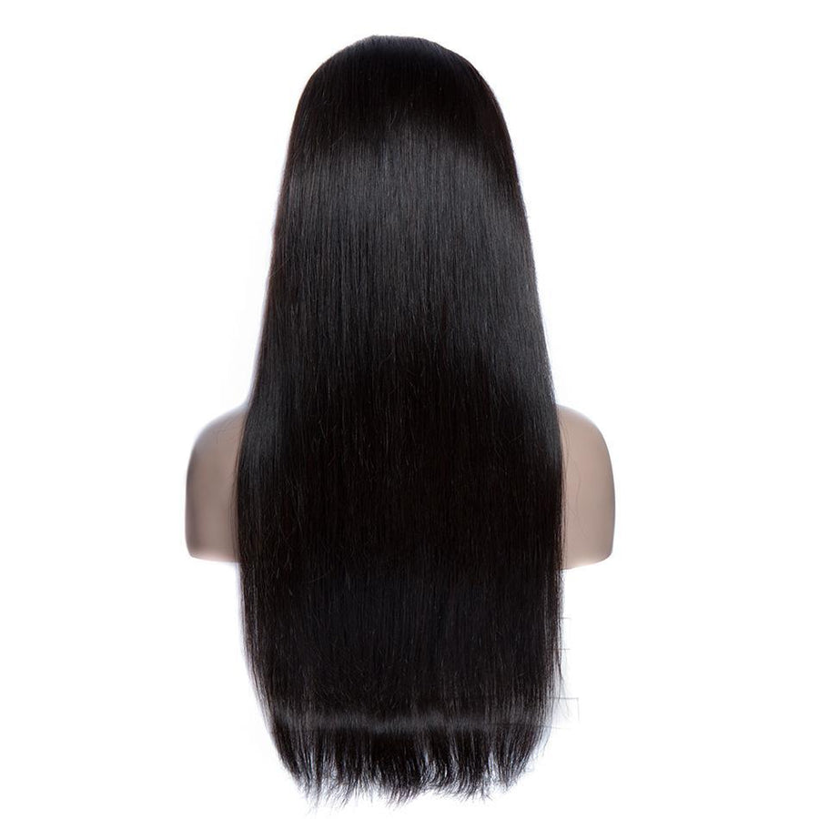 Virgo Hair 180 Density Raw Indian Straight 360 Lace Frontal Wigs 100 Real Remy Human Hair Lace Front Wigs For Sale-back