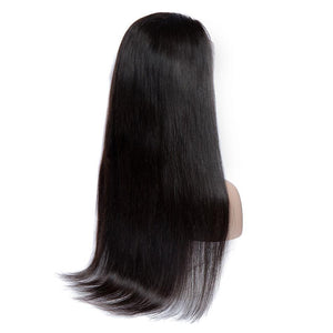 Virgo Hair 180 Density 360 Lace Frontal Wigs Peruvian Straight Virgin Human Hair Lace Front Wigs For Black Women-back