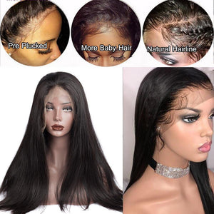 Virgo Hair Virgo Hair 180 Density Affordable Raw Indian Remy Human Hair Wigs Straight Full Lace Wigs With Baby Hair For Cheap Sale-baby hair