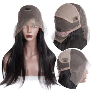 Virgo Hair 180 Density Malaysian Straight Virgin Human Hair Wigs For Women Glueless Full Lace Wigs With Baby Hair For Sale-cap show