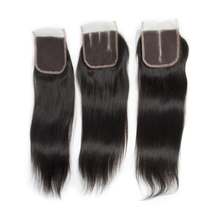 Volysvirgo Hair Straight Virgin Human Hair 4x4 Swiss Lace Closure With Baby Hair-part design show