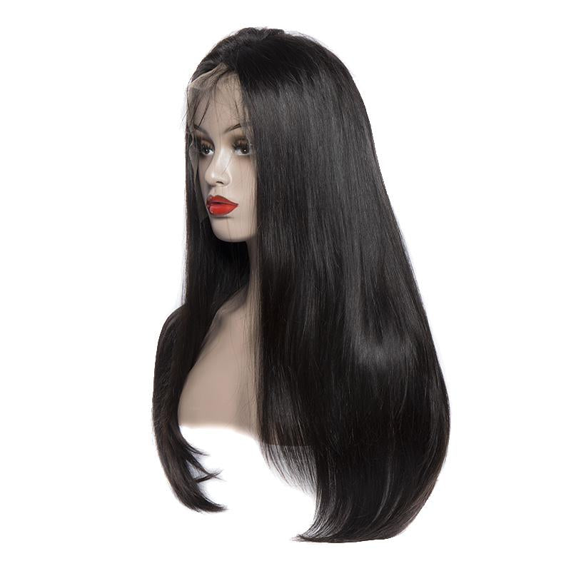 virgo hair 180 Density Glueless Brazilian Straight Lace Front Human Hair Wigs For Women Pre Plucked Remy Hair Half Lace Wigs left front