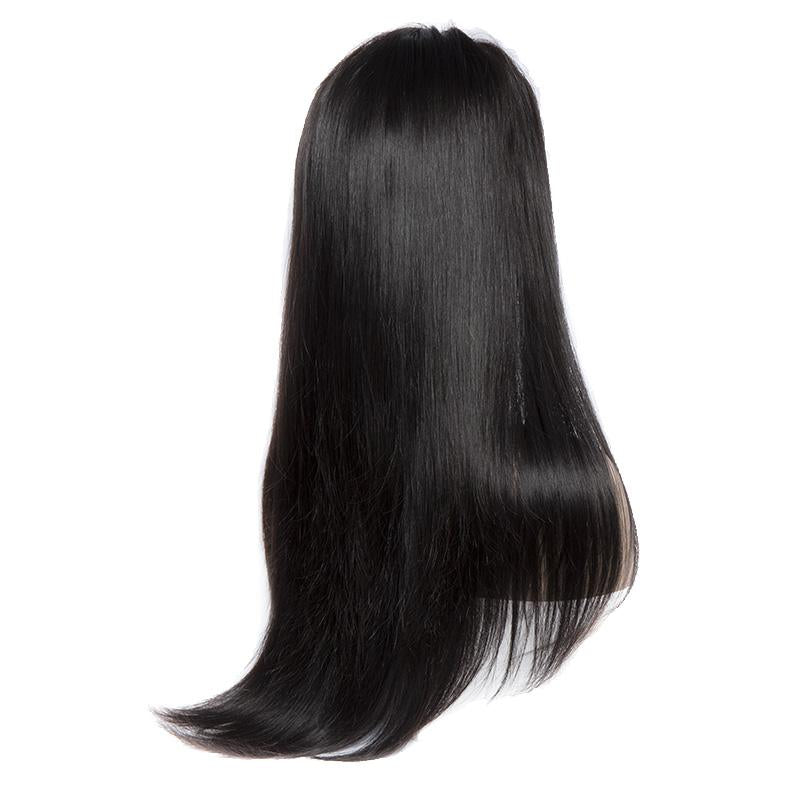 virgo hair 180 Density Glueless Brazilian Straight Lace Front Human Hair Wigs For Women Pre Plucked Remy Hair Half Lace Wigs back