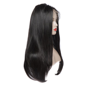 Virgo Hair 180 Density Indian Remy Human Hair Wigs For Women Pre Plucked Straight Half Lace Front Wigs With Baby Hair-side-show