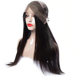 virgo hair 180 Density Glueless Brazilian Straight Lace Front Human Hair Wigs For Women Pre Plucked Remy Hair Half Lace Wigs cap front