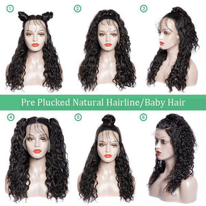 Virgo Hair 150 Density Wet And Wavy 360 Lace Frontal Wigs Peruvian Water Wave Remy Human Hair Wigs For Black Women hairstyles