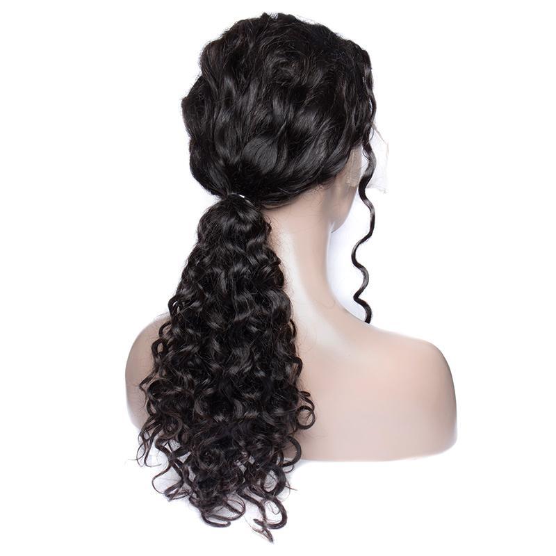 virgo hair 180 Density Glueless Full Lace Wigs For Women Brazilian Water Wave Remy Human Hair Wigs For Sale-back braids