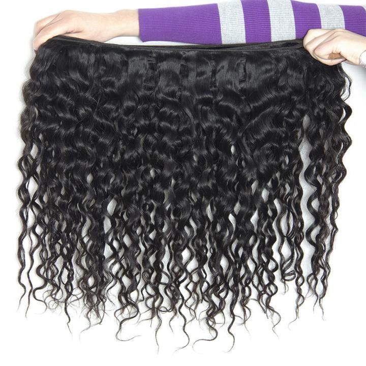 Volys Virgo Hair Malaysian Water Wave Virgin Human Hair Weave 3 Bundles With Ear To Ear Lace Frontal Closure-hair weft