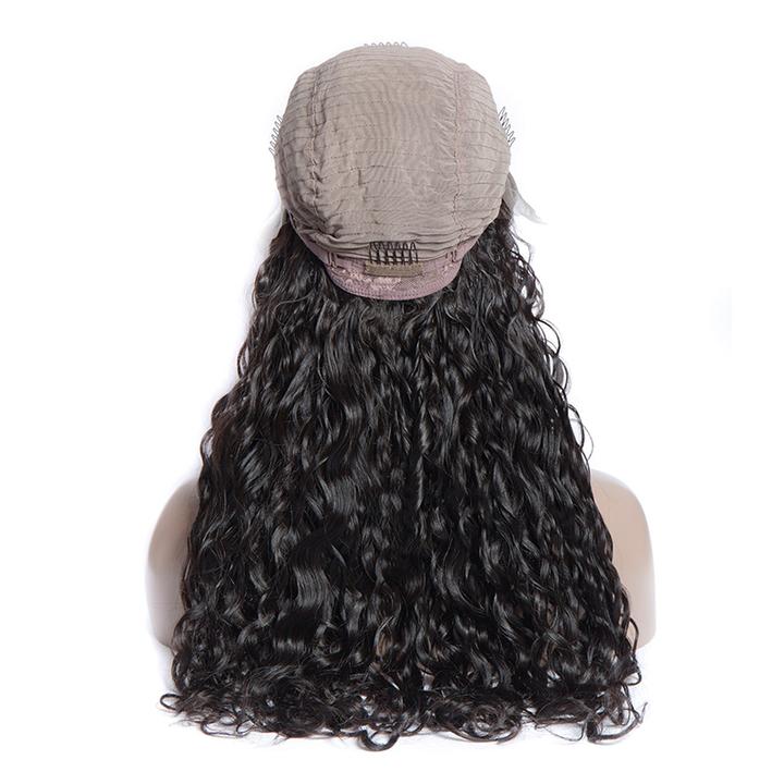 Virgo Hair 180 Density Raw Indian Remy Human Hair Wigs Water Wave Lace Front Wigs For Black Women And Kids cap back
