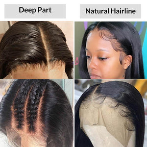 Virgo | 13x6 Transparent Lace Wigs | Human Hair Wigs Brazilian Straight Lace Front Wigs | Black Wigs