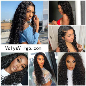 Virgo | Human Hair Wigs | Brazilian Curly Lace Front Wigs | Natural Color Wigs Remy Hair Wigs 10-24 Inch