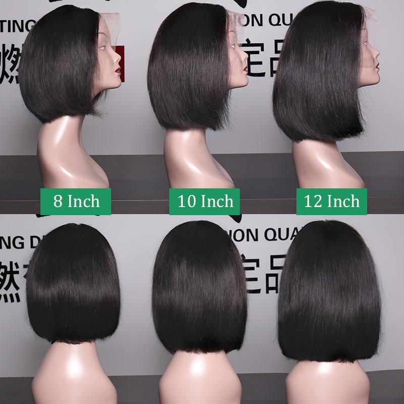 volys virgo hair  Peruvian Remy Straight Short Bob Wig Glueless Lace Front Human Hair Wigs With Baby Hair