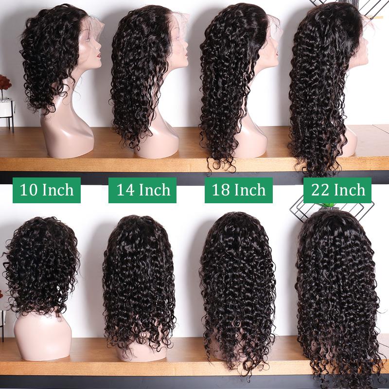 virgo hair 150 Density 100 Natural Raw Indian Virgin Human Hair Water Wave Lace Front Wigs On Sale length show